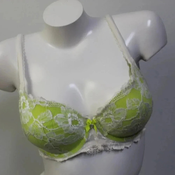 Victoria's Secret lime green lined body by Victoria demi bra 34D - Picture 8 of 10